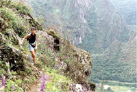 Machu Picchu Summit Trail at Machu Picchu, in the Andes Mountains of Peru.
